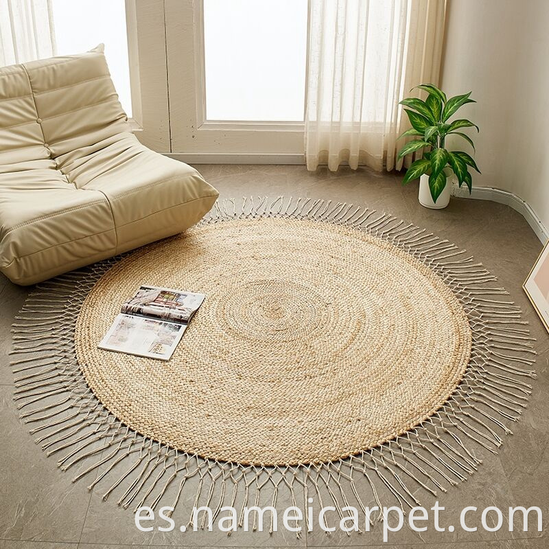Handmade Braided Woven Jute Hemp Carpet Rug Floor Mats 73